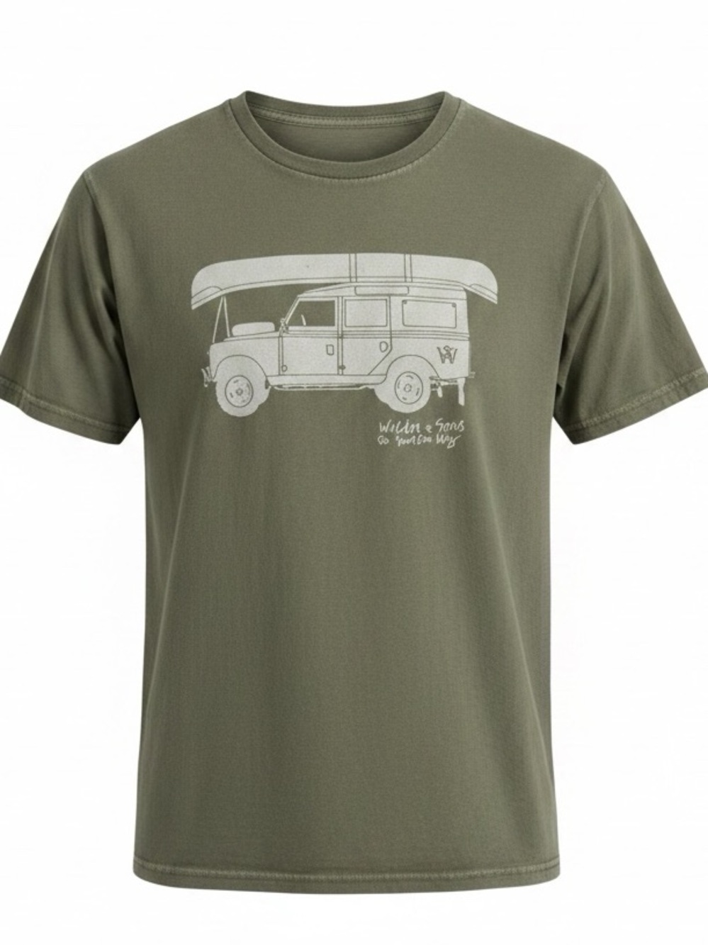 WiLDER & SONS “Go Your Own Way”  Green 100 Percent Cotton Short Sleeve Tee